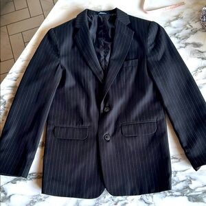 Chaps Black Pinstripe Blazer Classic Tailored Jacket Youth Unisex size 12